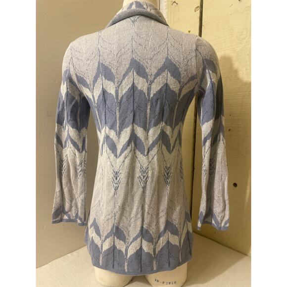 Pendleton Womens Size Small Petite Open Front Cardigan Linen Cotton Blue Knit - Picture 2 of 10